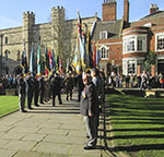 Standards line up for the departing VIP's